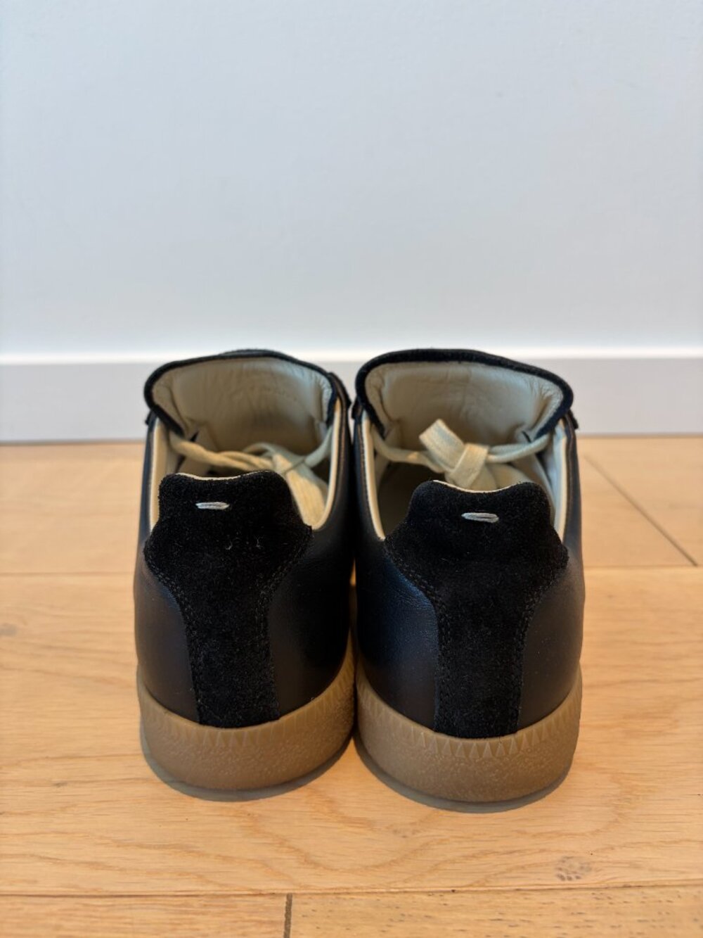 Maison Margiela GAT Leather Suede Sneakers Black 38.5 - Picture 4 of 7